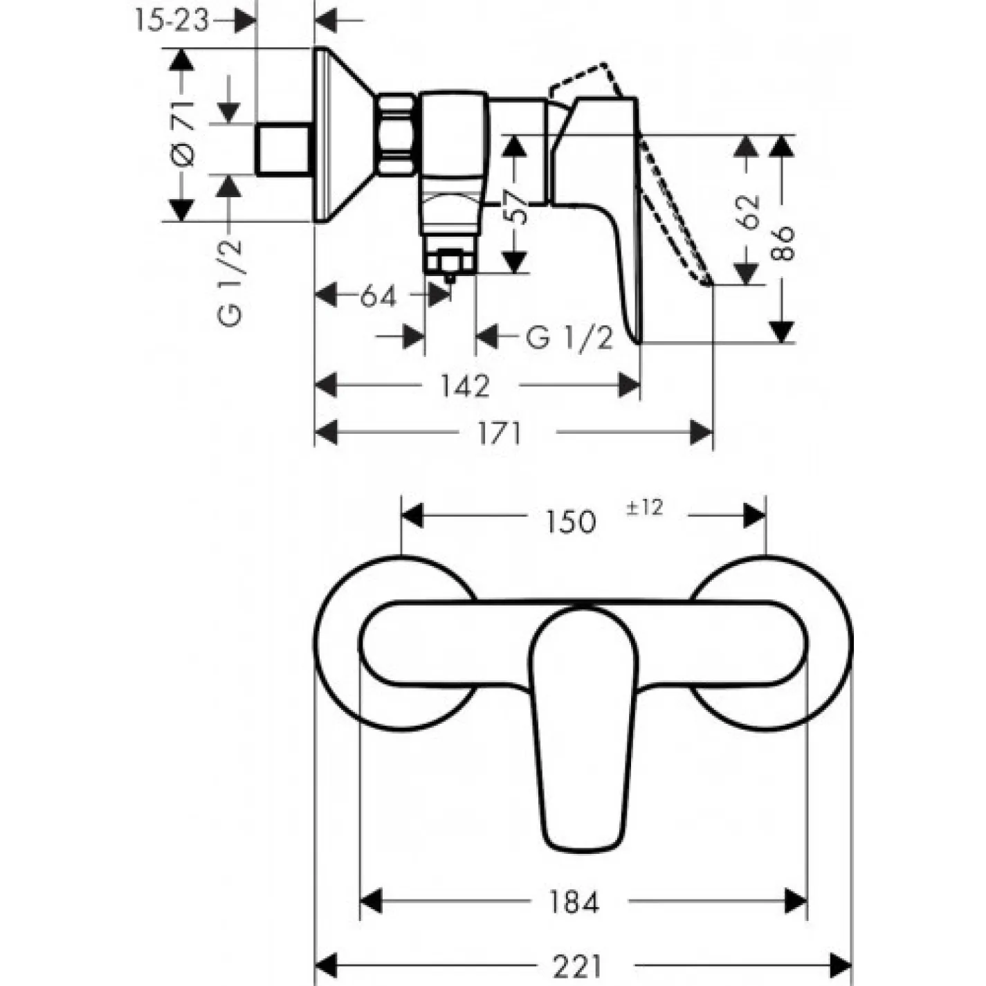 Змішувач для душу Hansgrohe Talis E (71760700) - Фото 1